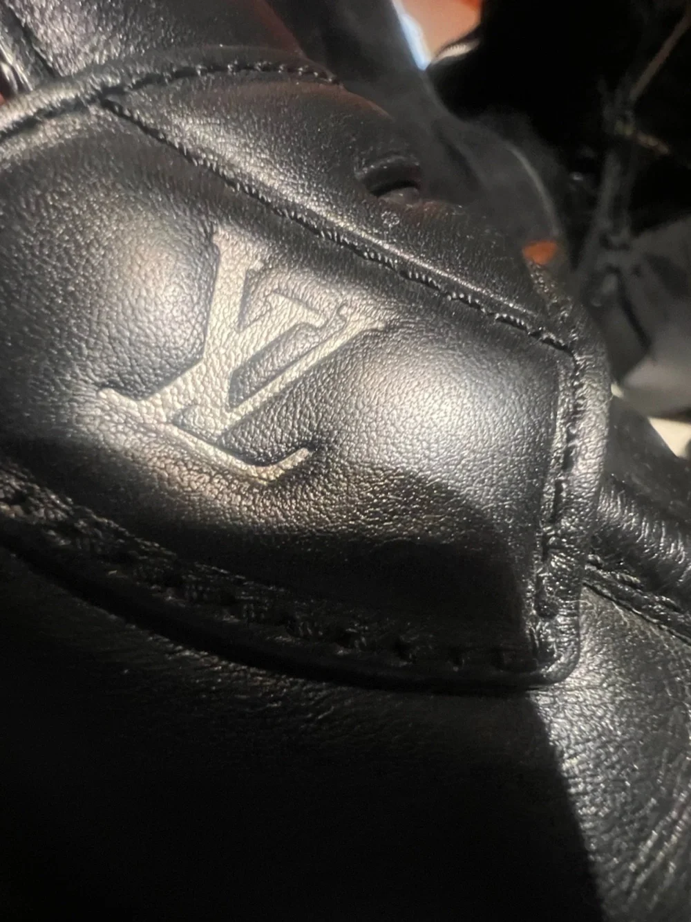 Louis Vuitton Major Black Leather Slip-On Loafers with LV Tab - Picture 3 of 7